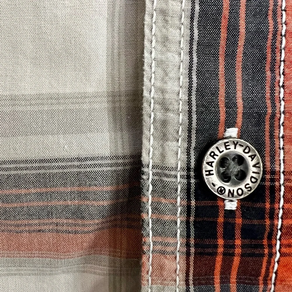 Harley Davidson Plaid Button Up Shirt Men XL Genuine Motorclothes Short Sleeve